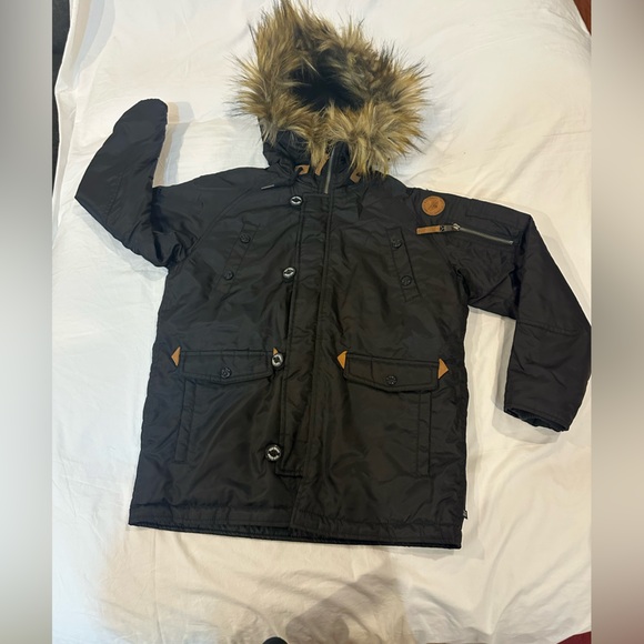 Top Gun Other - Tommy top Gun Kids Black Puffer Jacket with Faux Fur Hood